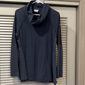 Columbia Long Sleeve Cowl Neck 2-Tone Blue Shirt